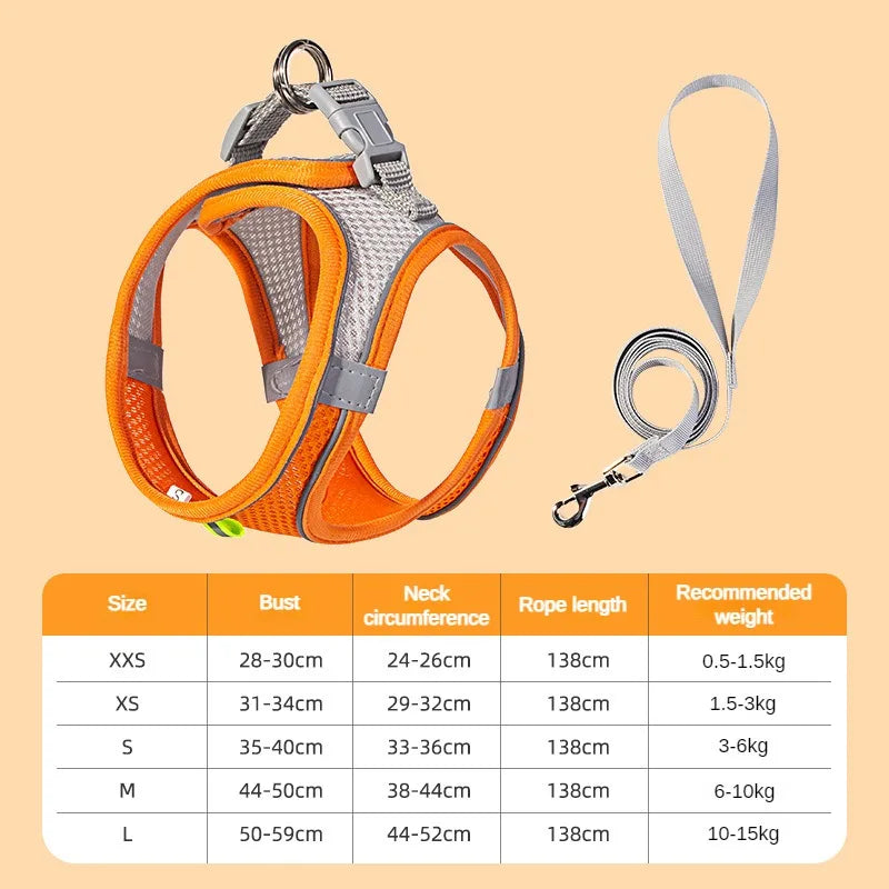 Puppy Harness Set Dog Accessories Adjustable Puppy and Cat