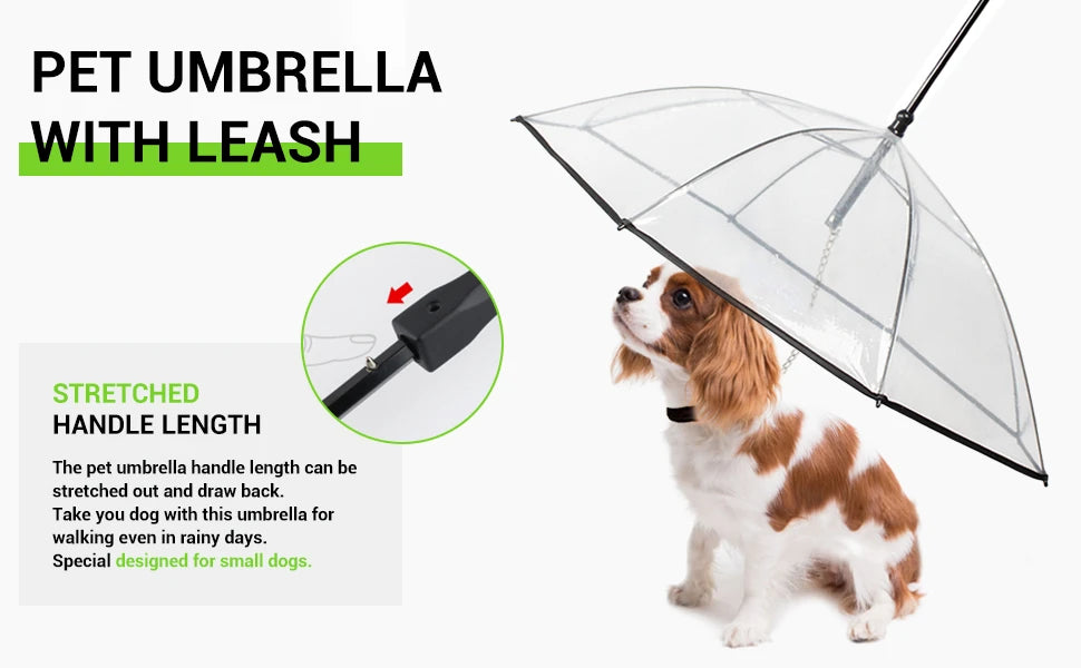 Dog Umbrella with Leash for Small Pets